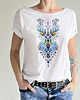 t-shirt damskie Folkowy jeleń kolory Biały Oversize 1