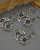 kolczyki wire wrapping Asymetryczne kolczyki księżyc i słońce labradoryt wire wrapping 6