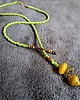 chokery Boho, uroczy naszyjnik z drobnych koralików z cytryną, PREZENT handmade 3