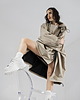 płaszcze damskie Płaszcz longline hoodie oversize mocca 3