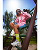 skarpetki męskie Długie skarpetki sportowe ribbowane  Nineties - Limonkowy 50064 2