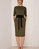 sukienki midi damskie SUKIENKA MONO KHAKI Dark 1