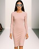 sukienki midi damskie Sukienka pudrowy róż YY100189_RAL3012 3