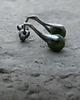 kolczyki wire wrapping Ciemny nefryt   - sztyfty 1