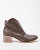 botki damskie BOTKI KWOBOJKI NA 5 CM KLOCKU - SKÓRA NATURALNA - MODEL 483 - KOLOR SZARY 2