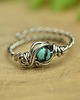 pierścionki - różne Pierścionek regulowany  turkus wire wrapping 2