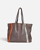 torby na ramię Shoper bag brązowa torba z pomarańczem 1