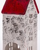 dekoracje świąteczne Domek ceramiczny biały z czerwonym dachem, 18x7x7 cm KEDOM small 1