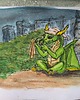 grafiki i ilustracje ORYGINALNE ILUSTRACJE 6 SZT bajka Co zrobić z tym Smokiem? obrazy akwarele 5
