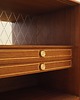 komody Sideboard tekowy z lat 60. z barkiem i drzwiami przesuwnymi 9