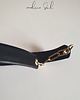 chokery CHOKER skóra naturalna czarny złoty łańcuch Glamrock 1