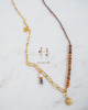 chokery Naszyjnik z zawieszkami asymetryczny łańcuszek i kamienie 1