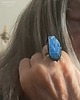 pierścionki - różne Niezwykły pierścień z okazałym dorodnym kianitem handmade PREZENT lux UNIKAT 6