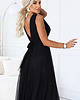 sukienki maxi damskie 687-1 Elegancka sukienka maxi z kopertowym dekoltem i odkrytymi plecami - czarna 6