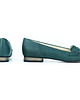 baleriny damskie SKÓRZANE BALERINKI ZAPATO 025 KOLOR  ZIELONY 1