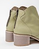 botki damskie BOTKI KWOBOJKI NA 5 CM KLOCKU - SKÓRA NATURALNA - MODEL 483 - KOLOR JASNY KHAKI 5
