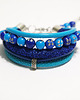 bransoletki - inne Bransoletka - Niebieska, indygo - rzemienie, koraliki 1