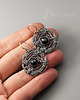 kolczyki wire wrapping Srebrne wianki - diopsyd gwiaździsty 3
