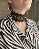 chokery Czekoladowy brązowy koronkowy choker szydełkowy z pazurem 1