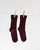 skarpetki damskie NORKI - Skarpetki Bordowe Prążkowane Wełniane Całoroczne 1