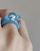 pierścionek z żywicy Niebieski pierścionek z cyrkonią 3