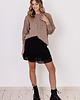 swetry damskie  Sweter w sportowym stylu - SWE322 mocca MKM 4