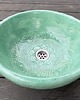 umywalki UM8 Umywalka ceramiczna,  miętowa, okrągła, folkowa koronka na dnie. 2