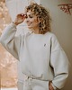 bluza bez kaptura damska Bluza Basic oversize beżowa 6