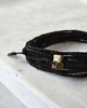 bransoletki na sznurku NATURE Len i piryt czarna bransoletka 1