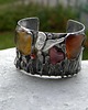 bransoletki wire wrapping Bursztyn w zaroślach -  bransoleta mankiet CUFF 2
