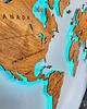 Ozdoby na ścianę Drewniana Mapa Świata Podświetlana LED 3