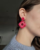 kolczyki z masy plastycznej Duże wiszące różowe kolczyki sztyfty 2