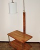 lampy podłogowe Lampa podłogowa Art Deco z lat 50. z forniru orzechowego i kloszem ze szkła 3