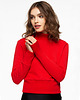 bluza bez kaptura damska Bluza z golfem z grubej dzianiny czarna 2