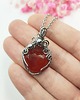 wisiory Naszyjnik Agat Serce stal chirurgiczna wisiorek handmade wirewrapping 3