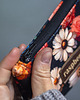 pokrowce i etui - na klucze Etui na klucze z czarnego weluru w kolorowe kwiaty handmade 1