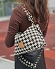 torby na ramię Torebka w pepitkę z puchatej tkaniny Beżowo-Czarna 4