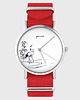 zegarki damskie Zegarek - Japońskie żurawie - czerwony, nato 1