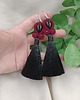 kolczyki soutache Kolczyki bordowe czarne z onyksami chwosty, sutasz 2