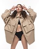 kurtki damskie Kurtka koszulowa mocca oversize 8