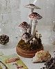 figurki i rzeźby Dekoracja z grzybami - szklany klosz kopułka z muchomorami 1