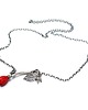 srebrne naszyjniki Red flower -  naszyjnik 1