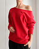 bluza bez kaptura damska Bluza damska oversize z czerwonym nadrukiem z tyłu 1