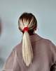 gumki do włosów Gumka jedwabna, scrunchie, płomienna czerwień MINI 3