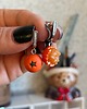 kolczyki z masy plastycznej Zestaw kolczyków mandarynkowych 3w1, mix & match, biżuteria owocowa handmade 7
