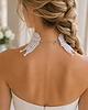 chokery Biały koronkowy choker z koraliczkami 2
