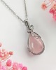 wisiory Naszyjnik Kwarc Różowy stal chirurgiczna wisiorek handmade wirewrapping 2