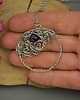 wisiory Wisiorek ametyst koło kółko wire wrapping 3