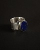 Pierścionki srebrne Surowy pierścień z lapis lazuli 2
