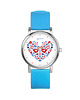 zegarki damskie Zegarek  mały - Ptaszki folkowe - silikonowy, niebieski 1